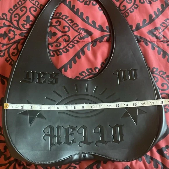 Seance Bag Black Faux Leather Ouija Board Purse - Picture 4 of 7